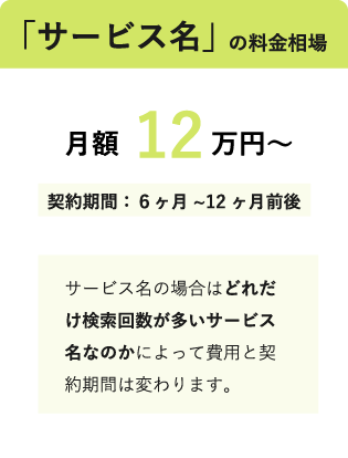 サービス名の料金相場